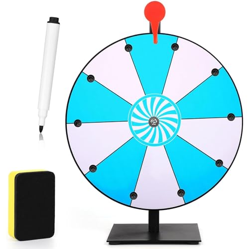 Glücksrad Zum Drehen | 30cm Glücksrad Spielzeug Farbe Rad Spiele | Lucky Wheel Für Lotteriespiele Und Wortspiele | 10 Slots Spinnrad-Spiel， Inkl. Radiergummi Und Markierstift von Hailerio