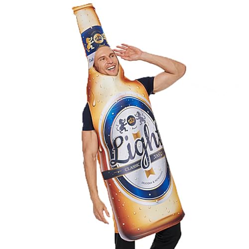 Hailerio Bierflaschen-Kostüm, Cosplay-Outfits, Bierflaschen-Kostüme für Erwachsene, Bier-Cosplay-Kostüm, Halloween-Rollenspiel, Verkleiden Sie sich für Geburtstag/Halloween/EVG/Karneval von Hailerio