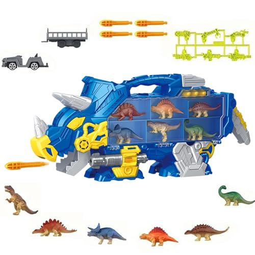 Hailerio Dinosaurier-Transportträger-LKW,Kinder-Dinosaurier-LKW-Set | Reibungsbetriebenes Cartoon-LKW-Spielzeug für Kinder | Buntes LKW-Set mit Dinosaurierspielzeug, tragbares Fahrzeugspielzeug, - und von Hailerio