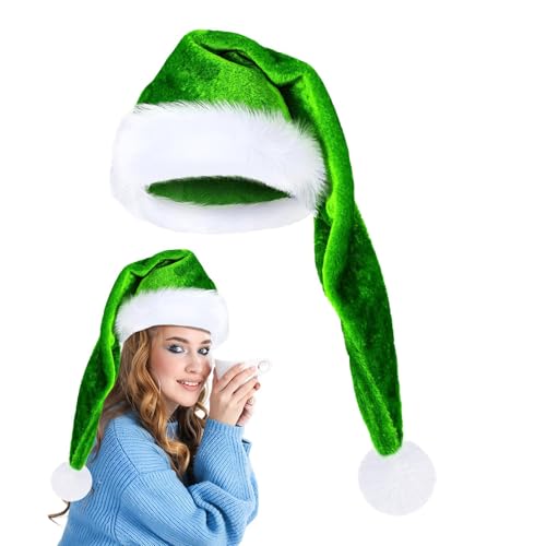 Hailerio Extra große Nikolausmütze, warme, weiche Samt-Weihnachtsmannmütze, Erwachsene, Cosplay-Kostüm, Unisex-Mütze für Weihnachten, Neujahr, Partys, Feiern von Hailerio