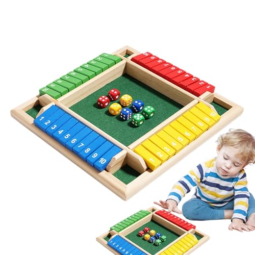 Hailerio Shut The Box Würfelspiel | Holzbrettspiel,Tischspiele für Kinder und Erwachsene, Familie, Klassenzimmer, Zuhause, Party oder Kneipe, Mathe-Brettspiele, Unterhaltung, 2–4 Spieler von Hailerio