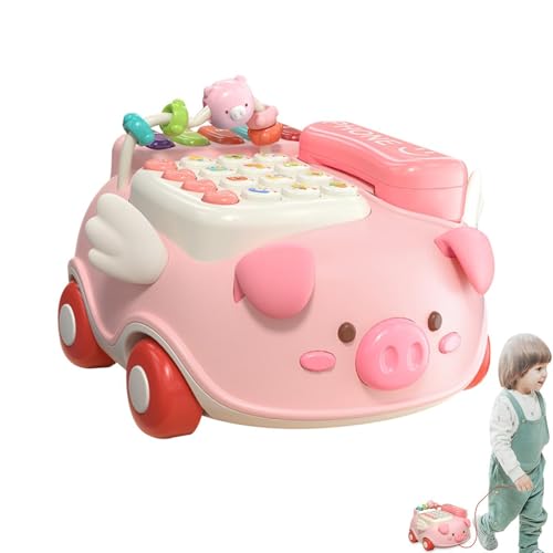 Hailerio Telefonspielzeug für Kinder - Pretend Schwein Telefon Spielzeug Kinder Aufklärung Gehirn Spielzeug,Lernspielzeug für Kleinkinder für Kinder Musik Sound von Hailerio