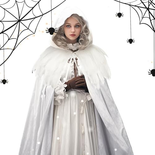 Kapuzenumhang Herren,Karneval Verkleidung Samt Cape Mit Kapuze | Unisex Umhang Mantel Accessoire Für Damen Herren Mittelalter Hexenkostüm Kapuzenumhang Herren,Karneval Verkleidung Samt Cape Mit Kapuze | Unisex Umhang Mantel Accessoire Für Damen Herren Mittelalter Hexenkostüm von Hailerio