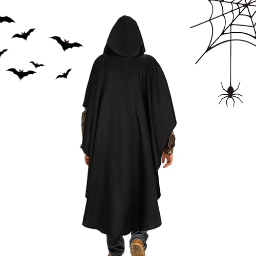Kapuzenumhang - Vintage Kapuzenmantel - Gothic Kostüm Herren Umhang für Halloween Party Cosplay Festival Bühne Ritter Mittelalter Kapuzenumhang - Vintage Kapuzenmantel - Gothic Kostüm Herren Umhang für Halloween Party Cosplay Festival Bühne Ritter Mittelalter von Hailerio