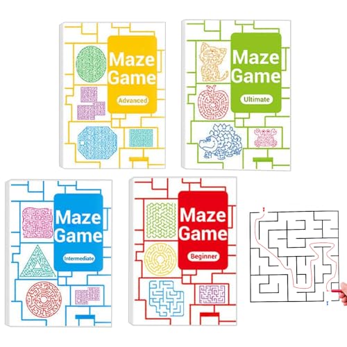 Kinder Labyrinthbuch, Progressive Labyrinth Bücher Set, 4 Stücke Sinnesanregendes Lernspielzeug Aus Papier Interaktiv Für Kindergartenkinder Und Schüler Kinder Labyrinthbuch, Progressive Labyrinth Bücher Set, 4 Stücke Sinnesanregendes Lernspielzeug Aus Papier Interaktiv Für Kindergartenkinder Und Schüler von Hailerio
