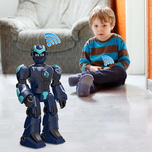 RC-Roboter Spielzeug 2,4GHz, 27x11.5x40cm Roboter Spielzeug, Programmierbar Roboter mit Gesten- und Sprachsteuerung, Interaktiver Singender und Tanzender Roboter für Kinder ab 6 Jahren (Schwarz) von Hailmkont