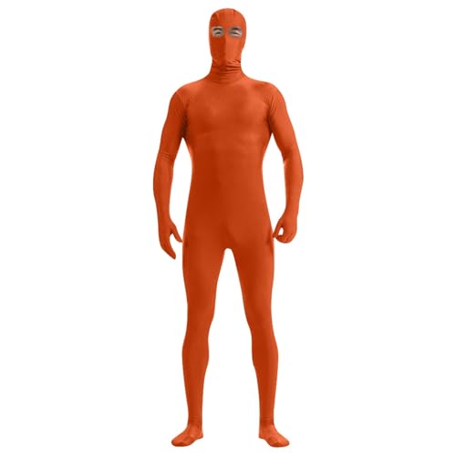 Haiorziyou Ganzkörperanzug Herren Greenscreen Anzug Zentai Suit Cosplay Halloween Kostüm Ganzkörper Slenderman Kostüm Jugendliche Bodysuit Man Catsuit Männer Jumpsuit Strumpfhose Anzug von Haiorziyou