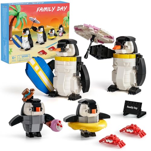 Haiwon Pinguin-Familien-Tier-Bauset, Schöpfer, Weihnachtsspielzeug für Kinder ab 6 Jahren, Modellbauset für Display oder Familienaktivität, tolles Geschenk für Kinder, Jungen und Mädchen im Alter von von Haiwon