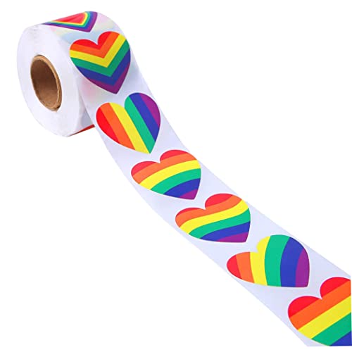 Hajimia Home Dekoration Aufkleber Regenbogenaufkleber Rollen herzförmige Schwule Pride Aufkleber für Partydekoration LGBT-Gruppenaktivitäten 2.5cm von Hajimia