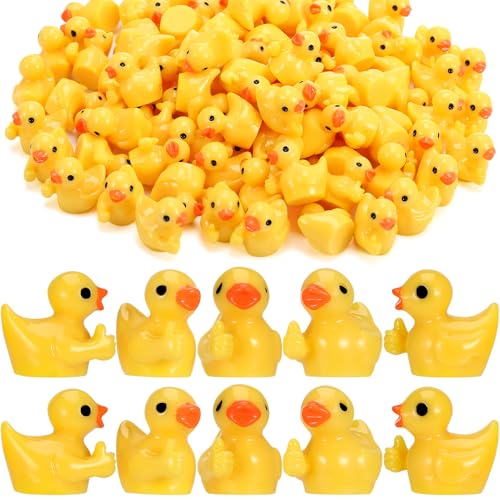 Halinuia 50 Stück Mini Enten Daumen Hoch für Dich Harz Tiny Ducks Miniatur Enten Figuren Kleine Enten Gelb Ermutigen Mini Ducks für Mikro Landschaft Potting Ornamente Geburtstagsgeschenk von Halinuia