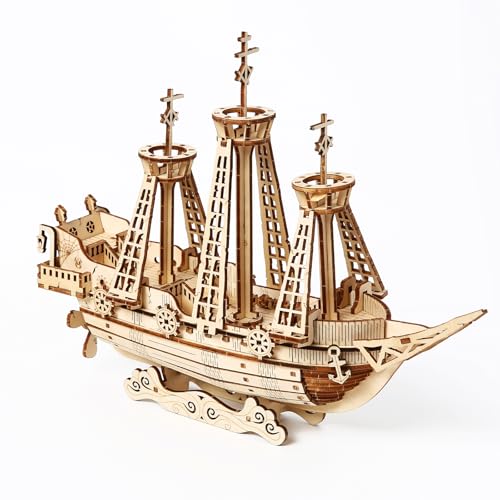 Hallisun 3D Holzpuzzle für Erwachsene, 3D Puzzle Modell Piratenschiff mechanischer Modellbausatz Segelschiffbau, Vintage Boot Serie Konstruktions Bastelset, DIY Heim Dekorationen Geschenke 180 Teile Hallisun 3D Holzpuzzle für Erwachsene, 3D Puzzle Modell Piratenschiff mechanischer Modellbausatz Segelschiffbau, Vintage Boot Serie Konstruktions Bastelset, DIY Heim Dekorationen Geschenke 180 Teile von Hallisun