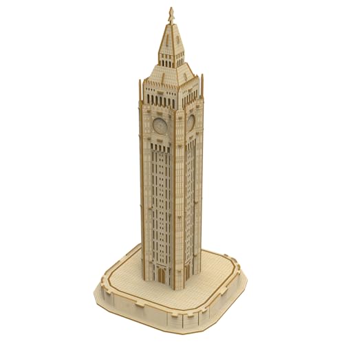 Hallisun 3D Holzpuzzle für Erwachsene, Elizabeth Tower Big Ben Holzarchitekturmodell, London Clock Tower Souvenir Holz DIY Mechanisches Set Spielzeug Wohnkultur Weihnachtsgeburtstagsgeschenk 61 Teile von Hallisun