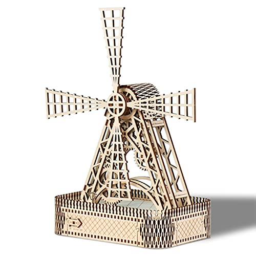 Hallisun 3D Holzpuzzle für Erwachsene, Windmühlen Modellbausatz aus Holz, Mechanisches Bauset zum Selberbauen, Bastel und Hobbyspielzeug Weihnachts und Geburtstagsgeschenk, Heimdekoration, 349 Teile von Hallisun