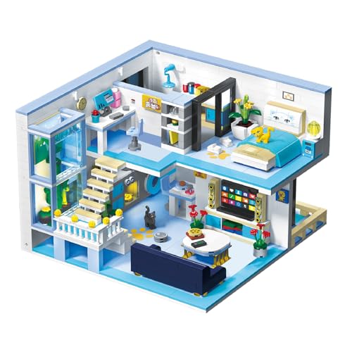 Hallisun Friends Haus Baustein Set, Friends Wohnung Mini Block Modellbausatz, DIY Karikatur Modular Modernes Haus Konstruktions Spielzeug, Geschenkidee für Jungen und Mädchen ab 8 Jahren, 1235 Stück von Hallisun