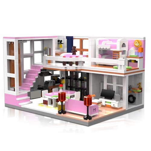 Hallisun Friends Haus Baustein Set, Friends Wohnung Mini Block Modellbausatz, DIY Karikatur Modular Modernes Haus Konstruktions Spielzeug, Geschenkidee für Jungen und Mädchen ab 8 Jahren, 1220 Stück von Hallisun