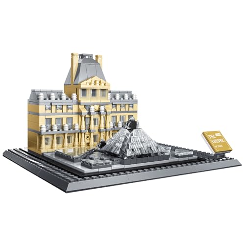 Hallisun Bausteine Set für das Pariser Louvre Museum, Architekturmodellbausatz der weltberühmten Wahrzeichen Serie für Kinder und Erwachsene ab 8 Jahren, als Geschenk und Heimdekoration, 785 Teile von Hallisun