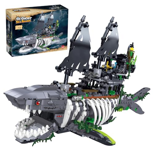 Hallisun Geister Piratenschiff Baustein, Geister Seehai Bootsmodell Mini Block Set, Selbstmontage Schiffsmodell Bausatz Spielzeug, Geschenke Wohndeko für Erwachsene und Jungen ab 8 Jahren, 1151 Teile Hallisun Geister Piratenschiff Baustein, Geister Seehai Bootsmodell Mini Block Set, Selbstmontage Schiffsmodell Bausatz Spielzeug, Geschenke Wohndeko für Erwachsene und Jungen ab 8 Jahren, 1151 Teile von Hallisun