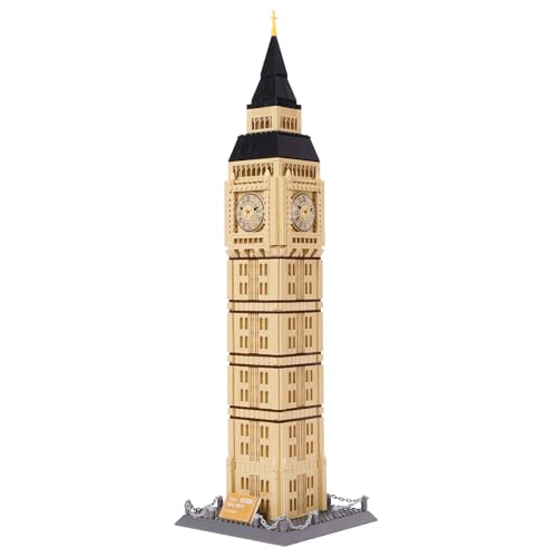 Hallisun Londons Elizabeth Tower Bausteinset, Sammlungsset zum weltberühmten Wahrzeichen Big Ben, Architekturmodellbausatz für Kinder und Erwachsene, als Geschenk und Büro Wohndekoration, 1664 Teile von Hallisun