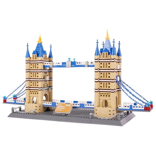 Hallisun Londons Tower Bridge Bausteinset, weltberühmtes Wahrzeichen Sammlungsset, Architekturmodellbausatz, Lernspielzeug für Kinder und Erwachsene, als Geschenk und Büro Wohndekoration, 1052 Teile von Hallisun
