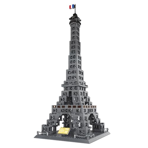 Hallisun Pariser Eiffelturm Bausteinset, weltberühmte Wahrzeichen Sammlungsset, Architekturmodellbausatz, Lernspielzeug für Kinder und Erwachsene, als Geschenk und Büro Wohndekoration, 976 Teile von Hallisun