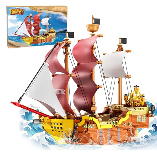 Hallisun Piratenschiff Bauspielzeug, Königspiratenschiff, Mini Blockmodellboot Bausatz, Halloween Dekor, Weihnachtsgeburtstagsgeschenke für Erwachsene, Jungen und Mädchen ab 14 Jahren, 920 Teile Hallisun Piratenschiff Bauspielzeug, Königspiratenschiff, Mini Blockmodellboot Bausatz, Halloween Dekor, Weihnachtsgeburtstagsgeschenke für Erwachsene, Jungen und Mädchen ab 14 Jahren, 920 Teile von Hallisun