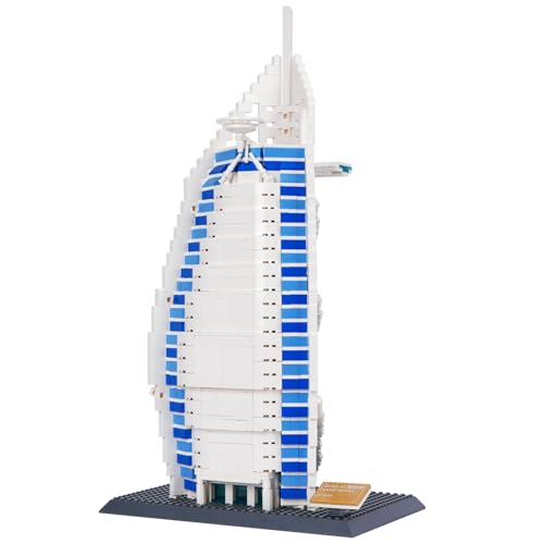 Hallisun Spielzeug Baustein Set, Burj Al Arab Hotel Dubai Bausteine, Normale Größe, weltberühmte Architektur Weihnachts und Geburtstagsgeschenk für Erwachsene und Kinder ab 8 Jahren 1306 Teile Hallisun Spielzeug Baustein Set, Burj Al Arab Hotel Dubai Bausteine, Normale Größe, weltberühmte Architektur Weihnachts und Geburtstagsgeschenk für Erwachsene und Kinder ab 8 Jahren 1306 Teile von Hallisun