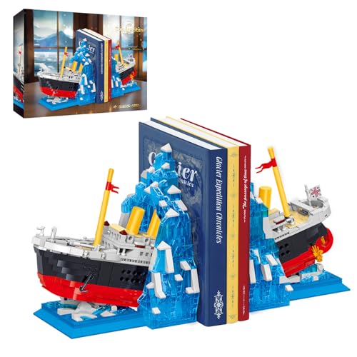 Hallisun Titanic Bausatz, Titanic Schiffsmodell, Buchständer, Baustein in normaler Größe mit Gletscher Buchstützen, Baustein Set, Spielzeug, Geschenk für Erwachsene und Kinder ab 8 Jahren, 1202 Teile Hallisun Titanic Bausatz, Titanic Schiffsmodell, Buchständer, Baustein in normaler Größe mit Gletscher Buchstützen, Baustein Set, Spielzeug, Geschenk für Erwachsene und Kinder ab 8 Jahren, 1202 Teile von Hallisun