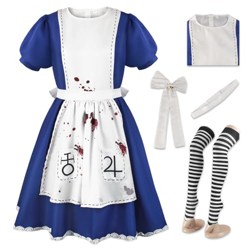 Hallojojo Alice Cosplay Kostüm French Maid Dress Alice Madness Returns Verkleidung Dienstmädchen Kostüm Weihnachten Halloween Karneval Party Bühnenauftritt Kostüm für Erwachsene Größe XS-3XL von Hallojojo