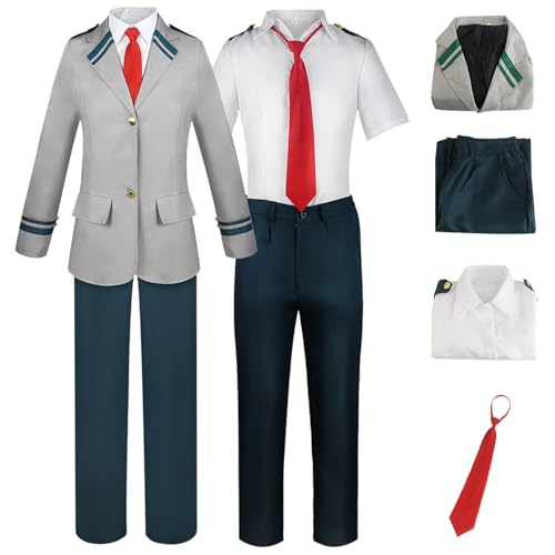 Hallojojo Anime MHA Cosplay Kostüm My Hero Academia Verkleidung Midoriya Izuku Todoroki Shoto Schuluniform Weihnachten Halloween Karneval Party Fancy Kostüm für Erwachsene von Hallojojo