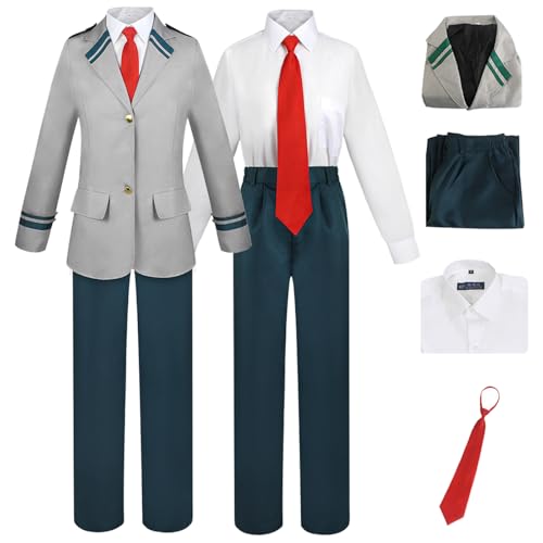 Hallojojo Anime MHA Cosplay Kostüm My Hero Academia Verkleidung Midoriya Izuku Todoroki Shoto Schuluniform Weihnachten Halloween Karneval Party Fancy Kostüm für Erwachsene von Hallojojo