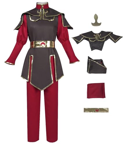 Hallojojo Azula Cosplay Kostüm Damen Anime Avatar Azula Verkleidung Kung Fu Uniform Weihnachten Halloween Karneval Party Fancy Kostüm für Erwachsene von Hallojojo