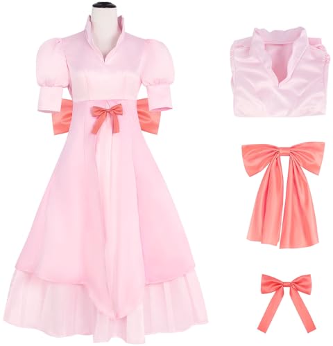 Hallojojo Charlotte Pudding Kostüm Damen Cosplay BIG MOM Tochter Charlotte Pudding Rosa Lang Kleid mit Schleife für Dress Up Halloween Karneval Party Geburtstag Maskenball Anime Show Verkleidung Hallojojo Charlotte Pudding Kostüm Damen Cosplay BIG MOM Tochter Charlotte Pudding Rosa Lang Kleid mit Schleife für Dress Up Halloween Karneval Party Geburtstag Maskenball Anime Show Verkleidung von Hallojojo