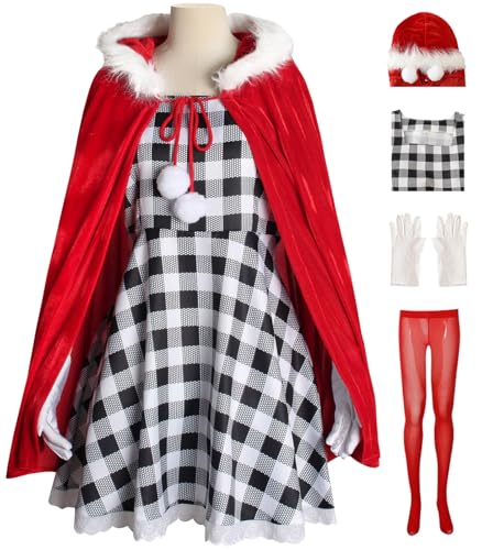 Hallojojo Damen Cindy Cosplay Kostüm Weihnachten Grinch Verkleidung Grüne Monster Grinch Cindy Uniform Weihnachten Halloween Karneval Party Fancy Kostüm für Erwachsene von Hallojojo