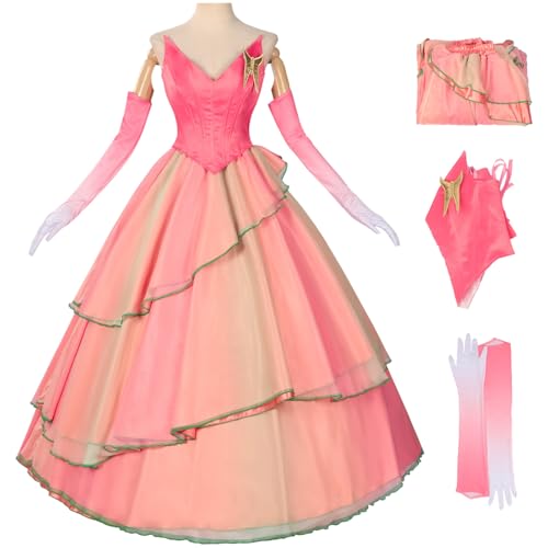 Hallojojo Damen Glinda Cosplay Kostüm Set Wicked Season 2 Verkleidung Gute Hexe Glinda Rosa Ballkleid Abendkleider Weihnachten Halloween Karneval Party Bühnenauftritt Fancy Dress Größe XS-3XL Hallojojo Damen Glinda Cosplay Kostüm Set Wicked Season 2 Verkleidung Gute Hexe Glinda Rosa Ballkleid Abendkleider Weihnachten Halloween Karneval Party Bühnenauftritt Fancy Dress Größe XS-3XL von Hallojojo