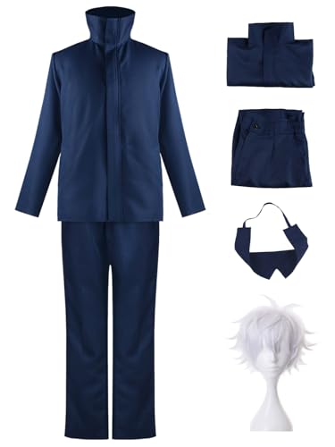 Hallojojo Gojo Satoru Cosplay Kostüm Komplettes Set mit Perücke Anime Jujutsu Kaisen Verkleidung Satoru Gojo Cosplay Uniform Weihnachten Halloween Karneval Party Fancy Kostüm für Erwachsene Hallojojo Gojo Satoru Cosplay Kostüm Komplettes Set mit Perücke Anime Jujutsu Kaisen Verkleidung Satoru Gojo Cosplay Uniform Weihnachten Halloween Karneval Party Fancy Kostüm für Erwachsene von Hallojojo