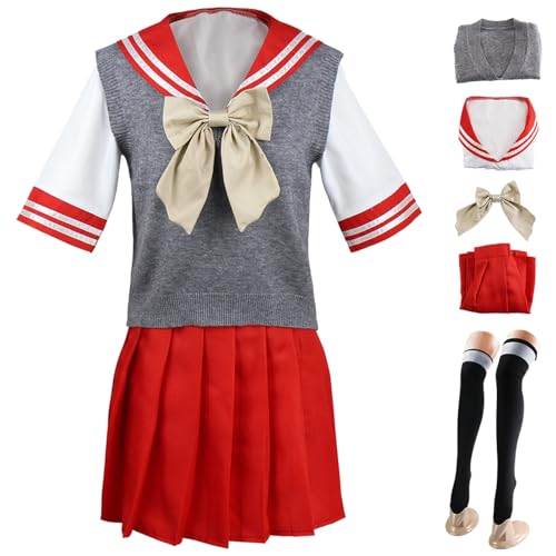 Hallojojo Inui Sajuna Cosplay Kostüm Anime My Dress-Up Darling Verkleidung Sajuna Inui JK Schuluniform Weihnachten Halloween Karneval Party Fancy Kostüm für Erwachsene von Hallojojo