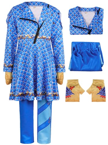 Hallojojo Mädchen Descendants Cosplay Kleid Hosen Handschuhe Descendants Uma Verkleidung Rise of Red Kostüm Uma Uniform Weihnachten Halloween Karneval Party Fancy Kostüm für Kinder von Hallojojo