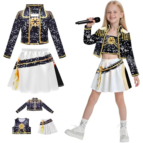Hallojojo Mädchen Mira Cosplay Kostüm Set Anime Demon Hunters Verkleidung Girl Group Mira Uniform Schwarz Weihnachten Halloween Karneval Party Fancy Bühnenauftritt Kostüm Kinder Größe 100-160 Hallojojo Mädchen Mira Cosplay Kostüm Set Anime Demon Hunters Verkleidung Girl Group Mira Uniform Schwarz Weihnachten Halloween Karneval Party Fancy Bühnenauftritt Kostüm Kinder Größe 100-160 von Hallojojo