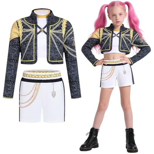 Hallojojo Mädchen Rumi Cosplay Kostüm Set Anime Demon Hunters Verkleidung Girl Group Rumi Uniform Schwarz Weihnachten Halloween Karneval Party Fancy Bühnenauftritt Kostüm Kinder Größe 100-160 Hallojojo Mädchen Rumi Cosplay Kostüm Set Anime Demon Hunters Verkleidung Girl Group Rumi Uniform Schwarz Weihnachten Halloween Karneval Party Fancy Bühnenauftritt Kostüm Kinder Größe 100-160 von Hallojojo