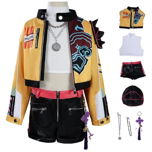 Hallojojo Mädchen Rumi Cosplay Kostüm Set Anime Demon Hunters Verkleidung Girl Group Rumi Uniform Weihnachten Halloween Karneval Party Fancy Bühnenauftritt Kostüm für Kinder Größe 110-150 Hallojojo Mädchen Rumi Cosplay Kostüm Set Anime Demon Hunters Verkleidung Girl Group Rumi Uniform Weihnachten Halloween Karneval Party Fancy Bühnenauftritt Kostüm für Kinder Größe 110-150 von Hallojojo