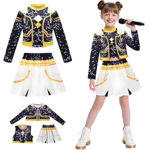 Hallojojo Mädchen Zoe Cosplay Kostüm Set Anime Demon Hunters Verkleidung Girl Group Zoe Uniform Schwarz Weihnachten Halloween Karneval Party Fancy Bühnenauftritt Kostüm Kinder Größe 100-160 Hallojojo Mädchen Zoe Cosplay Kostüm Set Anime Demon Hunters Verkleidung Girl Group Zoe Uniform Schwarz Weihnachten Halloween Karneval Party Fancy Bühnenauftritt Kostüm Kinder Größe 100-160 von Hallojojo