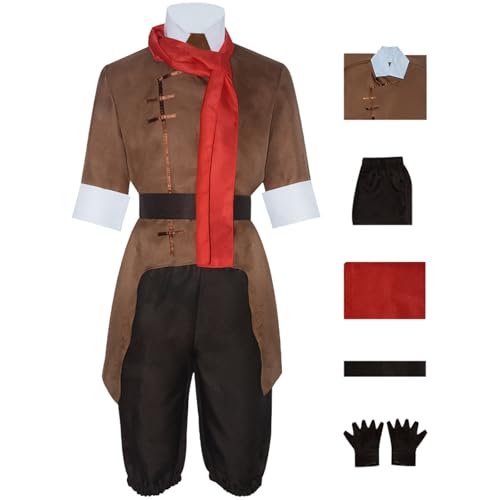 Hallojojo Mako Cosplay Kostüm Schwarz Herren Anime Avatar Mako Verkleidung Kung Fu Uniform Weihnachten Halloween Karneval Party Fancy Kostüm für Erwachsene von Hallojojo