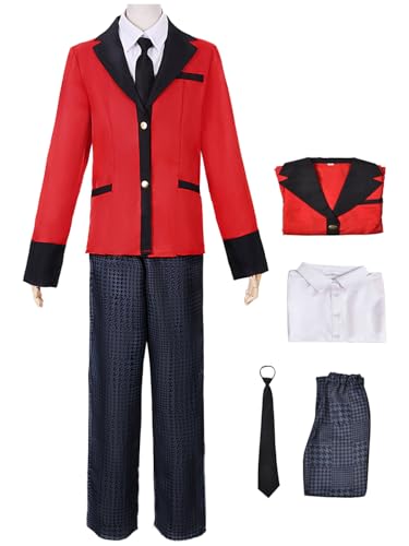 Hallojojo Suzui Ryota Cosplay Kostüm Anime Kakegurui Verkleidung Ryota Suzui Cosplay Schuluniform Weihnachten Halloween Karneval Party Fancy Kostüm für Erwachsene von Hallojojo