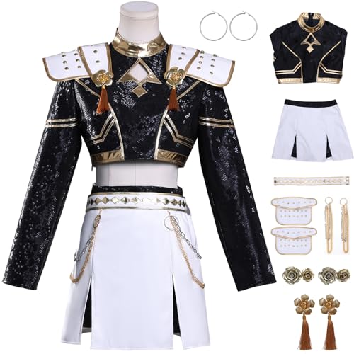 Hallojojo Zoey Kostüm Damen Fasching Cosplay Anime Dämon Jäger Zoey Dance Show Komplett Uniform Set Top Rock Con Zubehör für Fancy Dress Up Halloween Karneval Party Maskenball Fest Verkleidung Hallojojo Zoey Kostüm Damen Fasching Cosplay Anime Dämon Jäger Zoey Dance Show Komplett Uniform Set Top Rock Con Zubehör für Fancy Dress Up Halloween Karneval Party Maskenball Fest Verkleidung von Hallojojo
