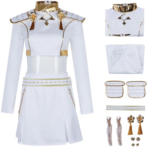 Hallojojo Zoey Kostüm Damen Fasching Cosplay Anime Dämon Jäger Zoey Dance Show Weiß Uniform Set Top Rock Con Zubehör und Perücke für Halloween Karneval Party Maskenball Fest Verkleidung Hallojojo Zoey Kostüm Damen Fasching Cosplay Anime Dämon Jäger Zoey Dance Show Weiß Uniform Set Top Rock Con Zubehör und Perücke für Halloween Karneval Party Maskenball Fest Verkleidung von Hallojojo