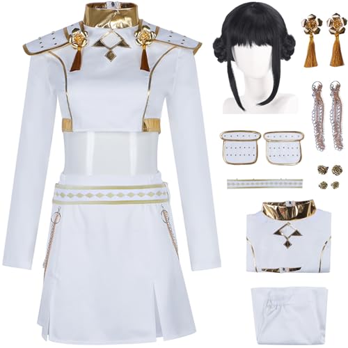Hallojojo Zoey Kostüm Damen Fasching Cosplay Anime Dämon Jäger Zoey Dance Show Weiß Uniform Set Top Rock Con Zubehör und Perücke für Halloween Karneval Party Maskenball Fest Verkleidung Hallojojo Zoey Kostüm Damen Fasching Cosplay Anime Dämon Jäger Zoey Dance Show Weiß Uniform Set Top Rock Con Zubehör und Perücke für Halloween Karneval Party Maskenball Fest Verkleidung von Hallojojo