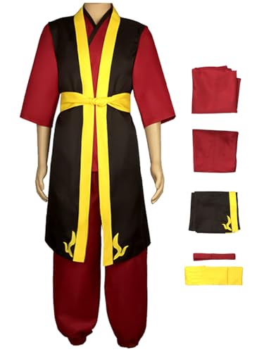 Hallojojo Zuko Cosplay Kostüm Herren Anime Avatar Zuko Verkleidung Kung Fu Uniform Weihnachten Halloween Karneval Party Fancy Kostüm für Erwachsene von Hallojojo