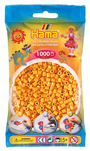 Hama Perlen 207-60 Bügelperlen Beutel mit ca. 1.000 Midi Bastelperlen mit Durchmesser 5 mm in Teddy Braun, kreativer Bastelspaß für Groß und Klein von HAMA