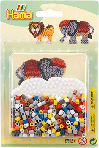 Hama Perlen 4183 Kleines Set Elefant mit ca. 450 bunten Midi Bügelperlen mit Durchmesser 5 mm, Stiftplatte, inkl. Bügelpapier, kreativer Bastelspaß für Groß und Klein von Hama Perlen