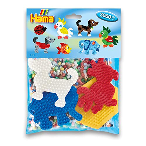 Hama Perlen 4416 Set für Spielgruppen mit ca. 3.000 bunten Midi Bügelperlen mit Durchmesser 5 mm, Motivvorlagen und 4 Stiftplatten, inkl. Bügelpapier, kreativer Bastelspaß für Groß und Klein von Hama Perlen